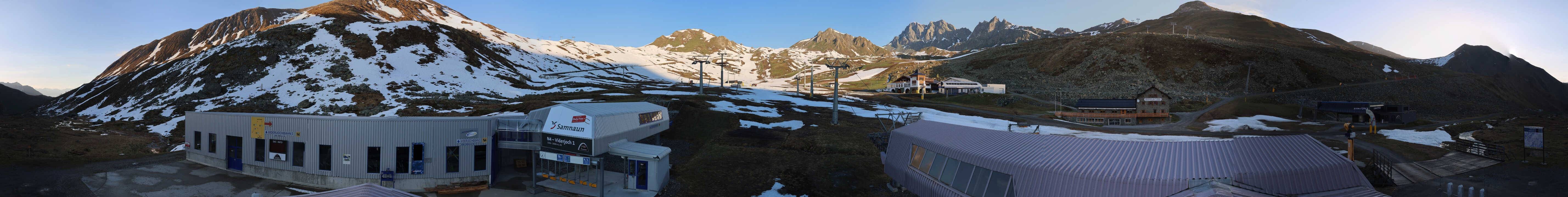 Archived image Webcam Samnaun: View from Alp Trida to Viderjoch