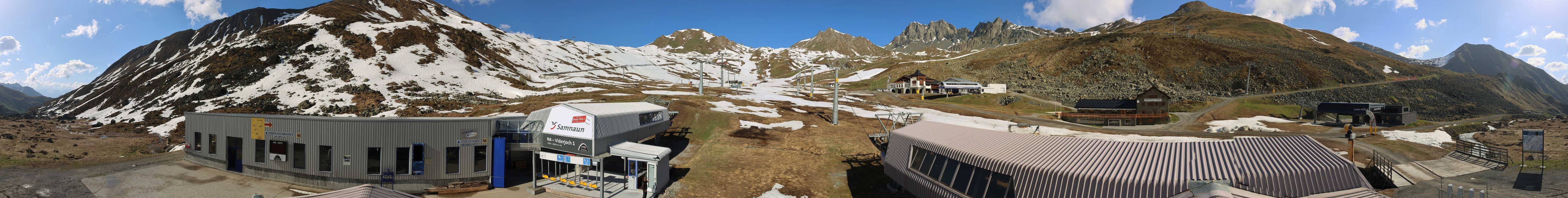 Archived image Webcam Samnaun: View from Alp Trida to Viderjoch