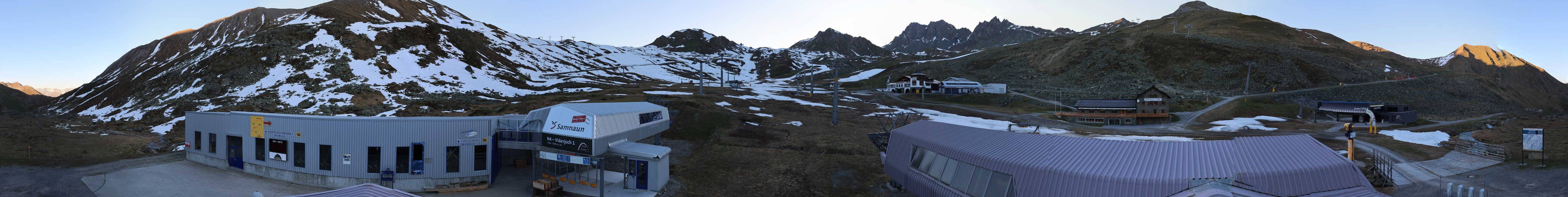 Archived image Webcam Samnaun: View from Alp Trida to Viderjoch