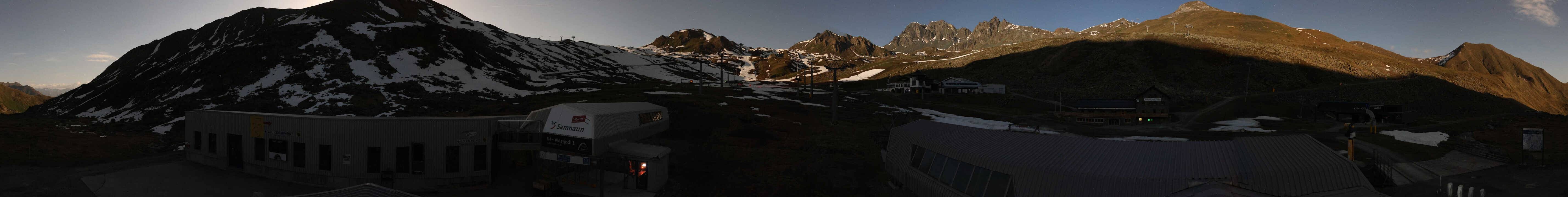 Archived image Webcam Samnaun: View from Alp Trida to Viderjoch