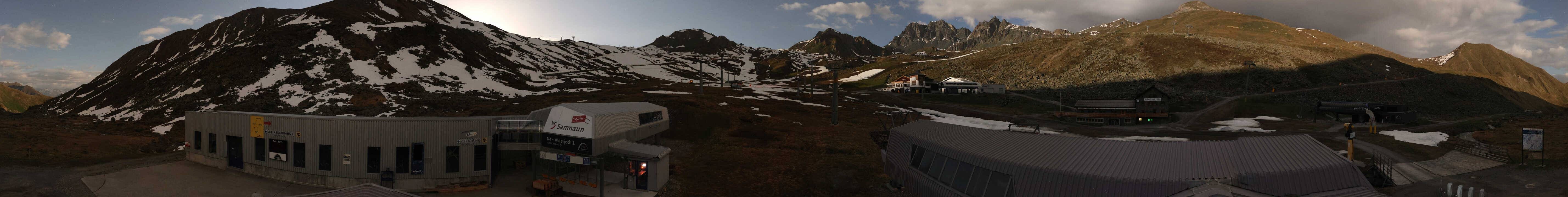 Archived image Webcam Samnaun: View from Alp Trida to Viderjoch