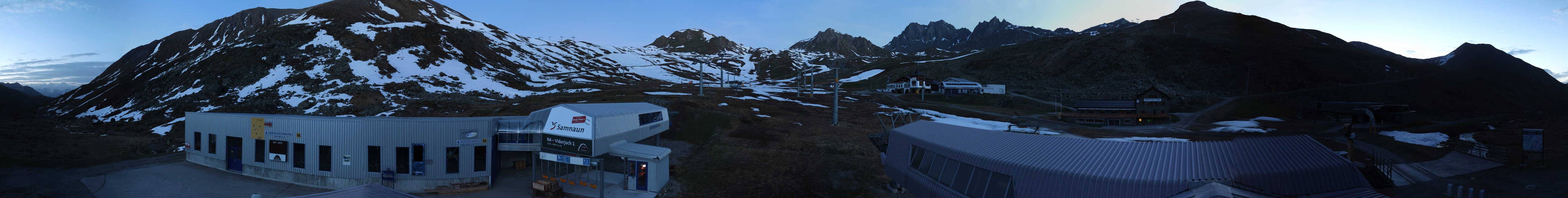 Archived image Webcam Samnaun: View from Alp Trida to Viderjoch