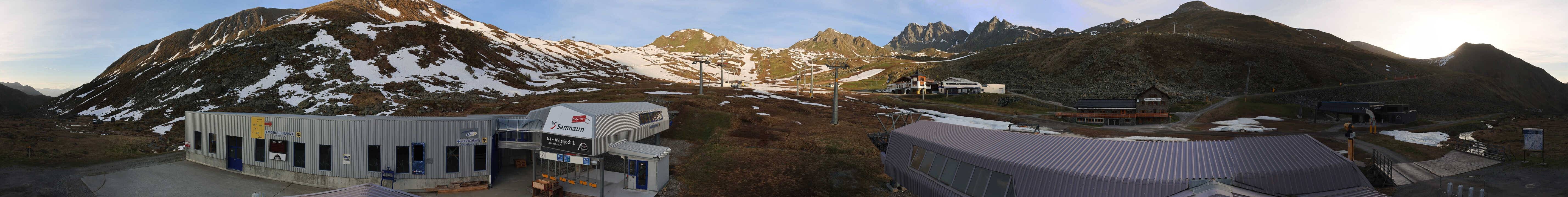 Archived image Webcam Samnaun: View from Alp Trida to Viderjoch