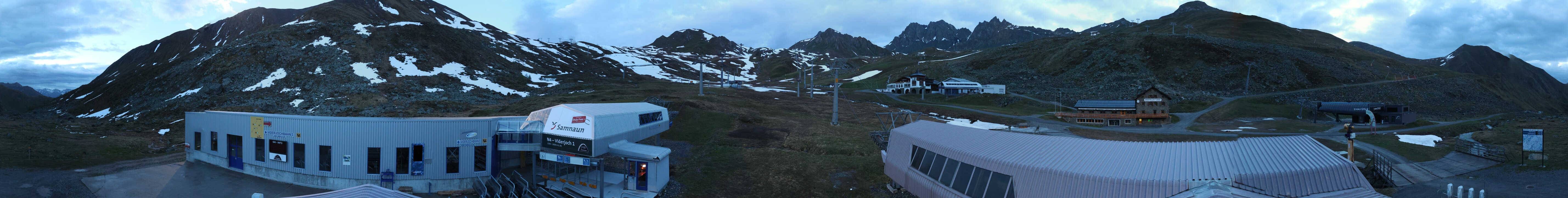Archived image Webcam Samnaun: View from Alp Trida to Viderjoch