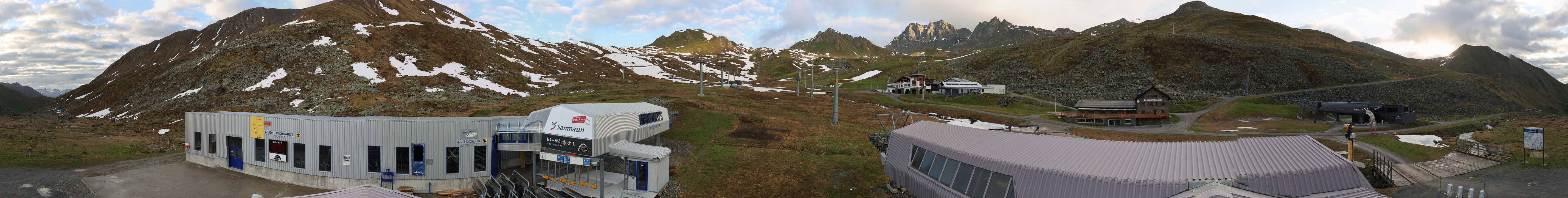 Archived image Webcam Samnaun: View from Alp Trida to Viderjoch
