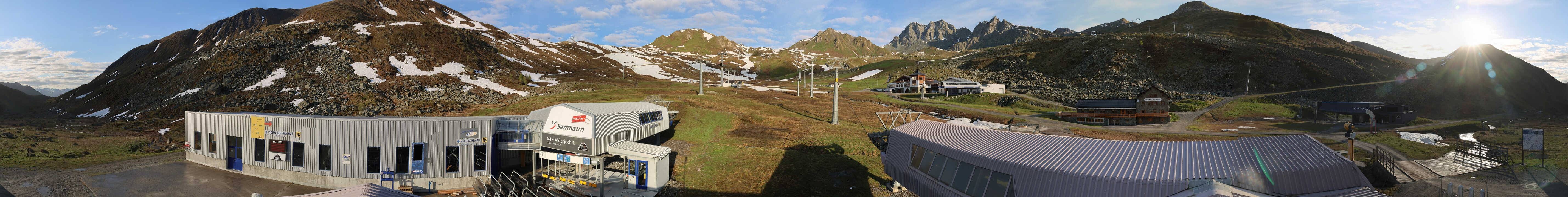 Archived image Webcam Samnaun: View from Alp Trida to Viderjoch