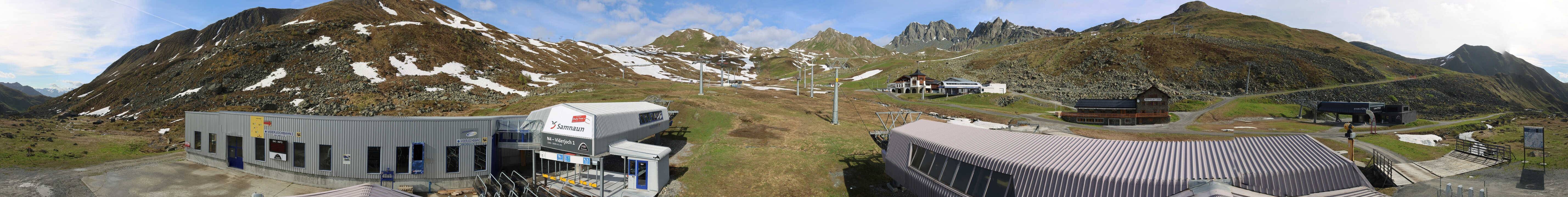 Archived image Webcam Samnaun: View from Alp Trida to Viderjoch