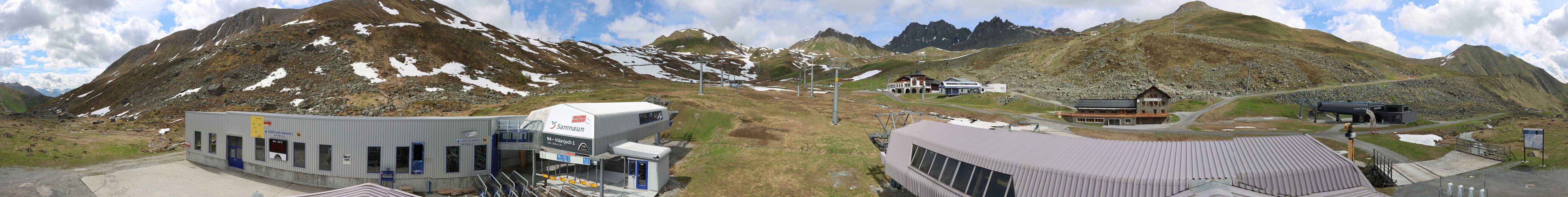 Archived image Webcam Samnaun: View from Alp Trida to Viderjoch