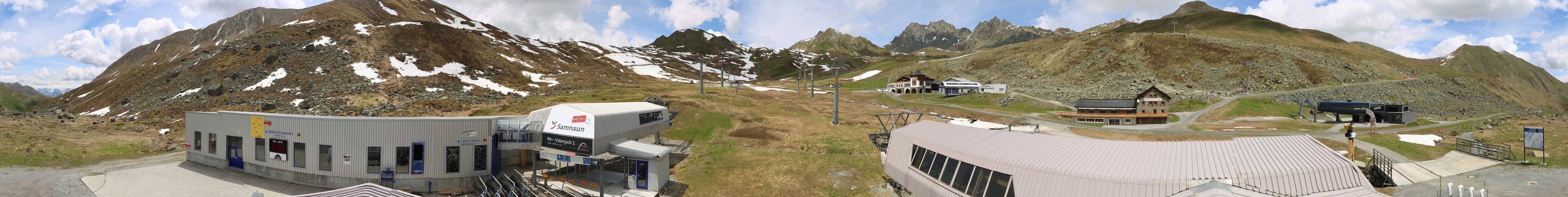 Archived image Webcam Samnaun: View from Alp Trida to Viderjoch