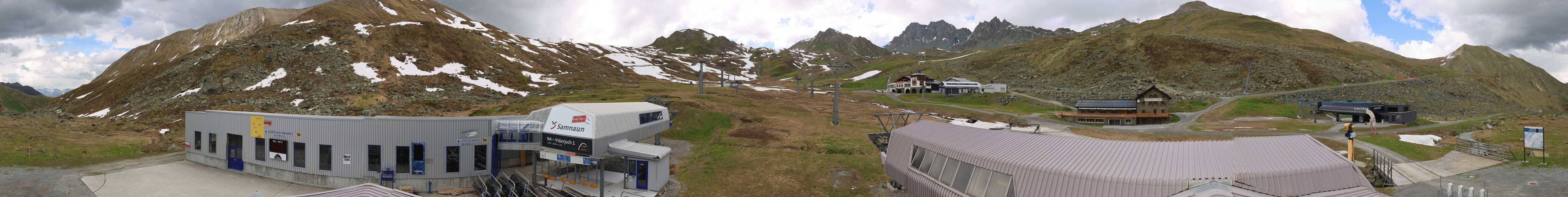 Archived image Webcam Samnaun: View from Alp Trida to Viderjoch