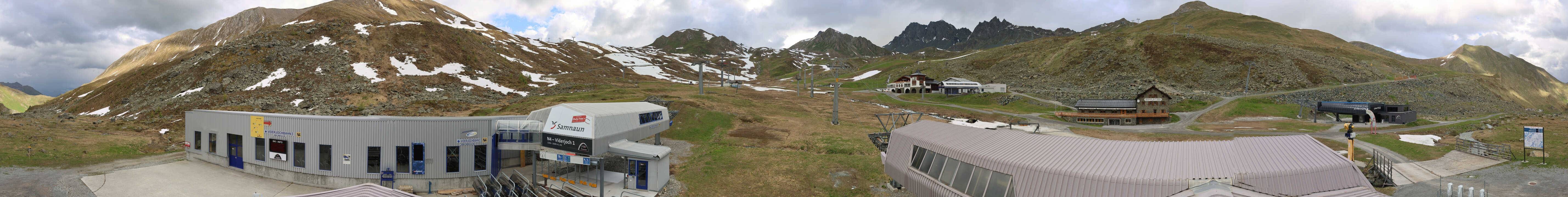 Archived image Webcam Samnaun: View from Alp Trida to Viderjoch