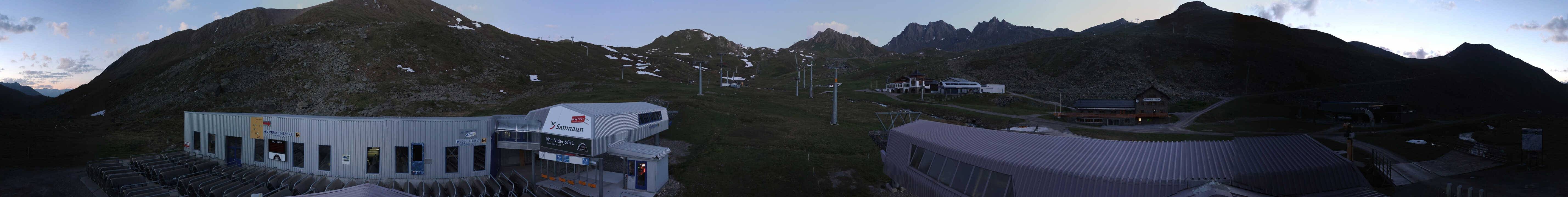 Archived image Webcam Samnaun: View from Alp Trida to Viderjoch