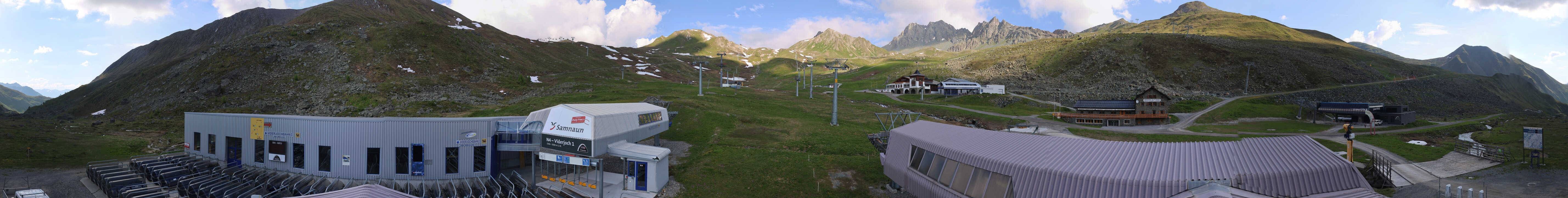 Archiv Foto Webcam Samnaun: Blick von der Alp Trida zum Viderjoch
