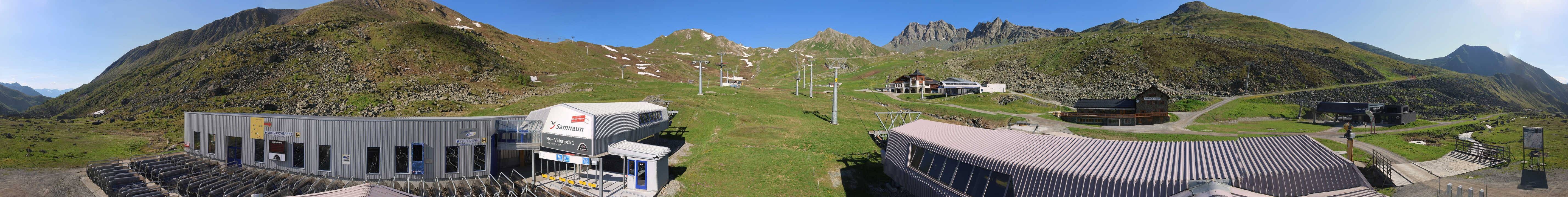 Archived image Webcam Samnaun: View from Alp Trida to Viderjoch