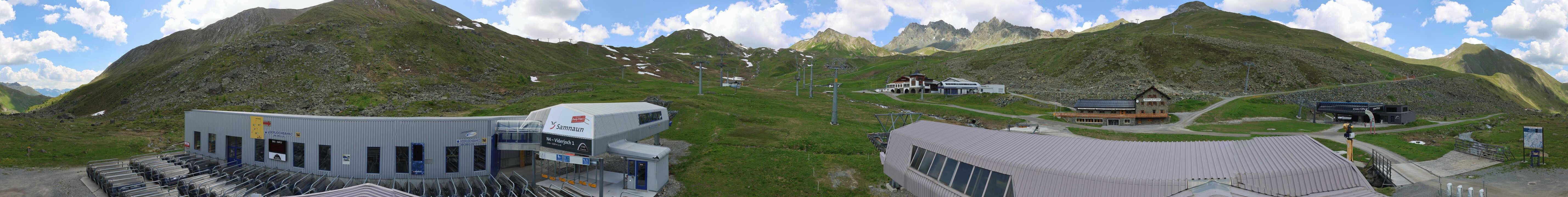 Archived image Webcam Samnaun: View from Alp Trida to Viderjoch
