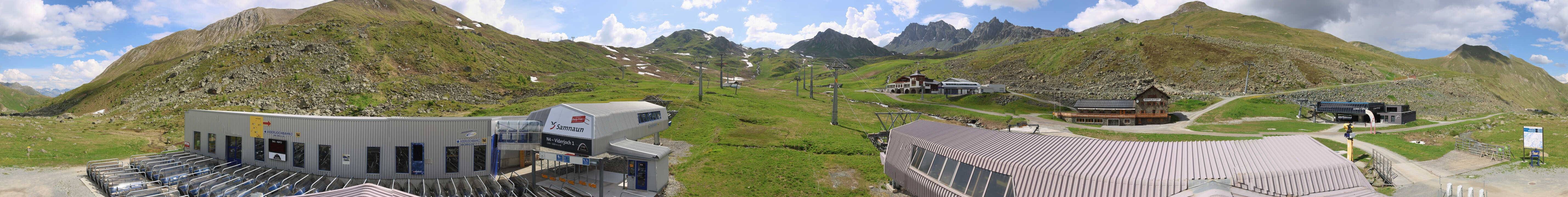 Archived image Webcam Samnaun: View from Alp Trida to Viderjoch