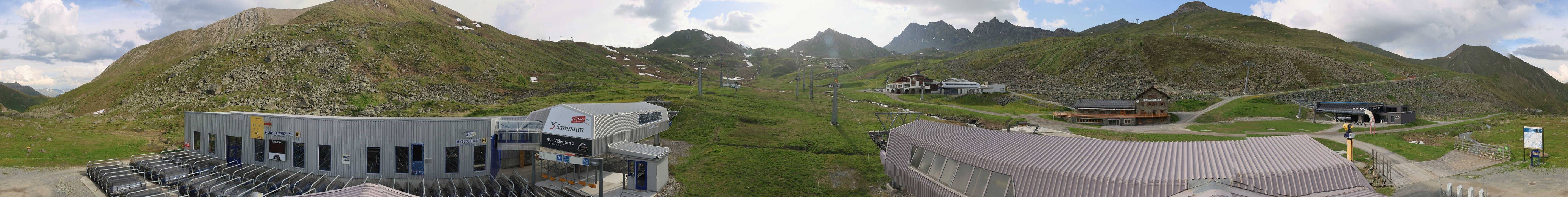 Archived image Webcam Samnaun: View from Alp Trida to Viderjoch