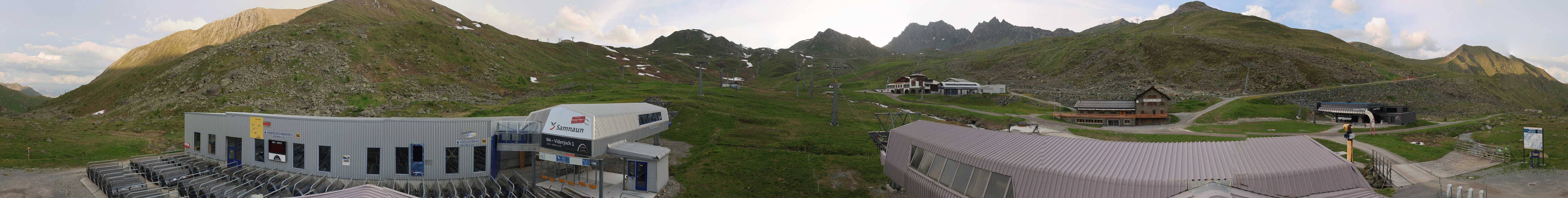Archived image Webcam Samnaun: View from Alp Trida to Viderjoch