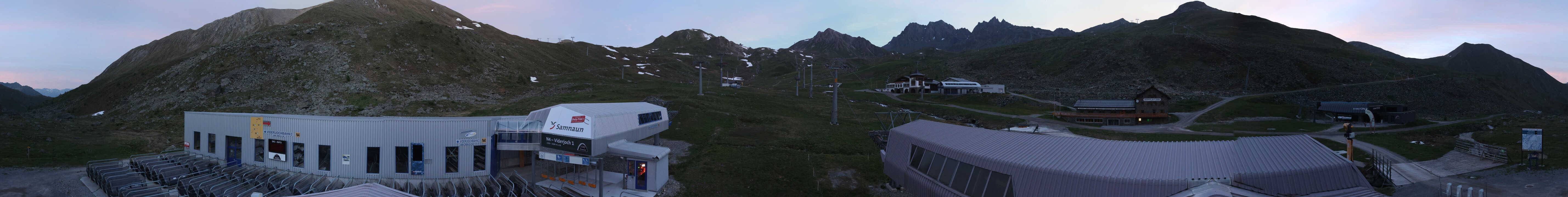 Archived image Webcam Samnaun: View from Alp Trida to Viderjoch