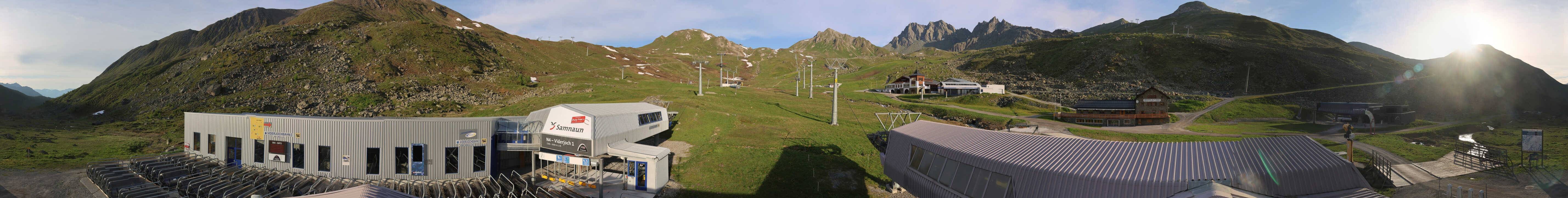 Archived image Webcam Samnaun: View from Alp Trida to Viderjoch