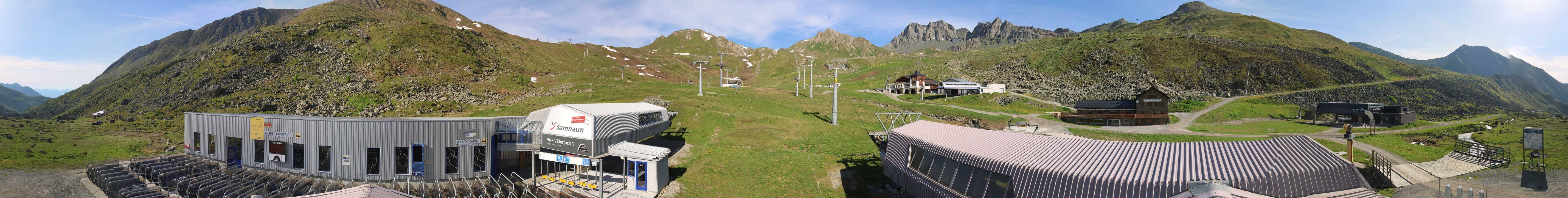 Archived image Webcam Samnaun: View from Alp Trida to Viderjoch