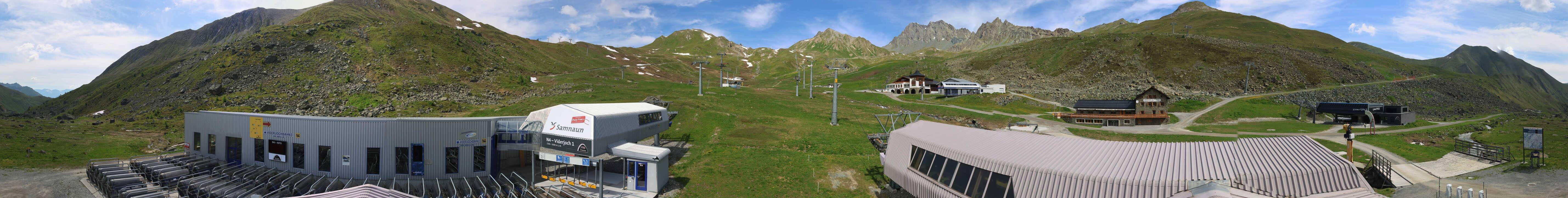 Archived image Webcam Samnaun: View from Alp Trida to Viderjoch