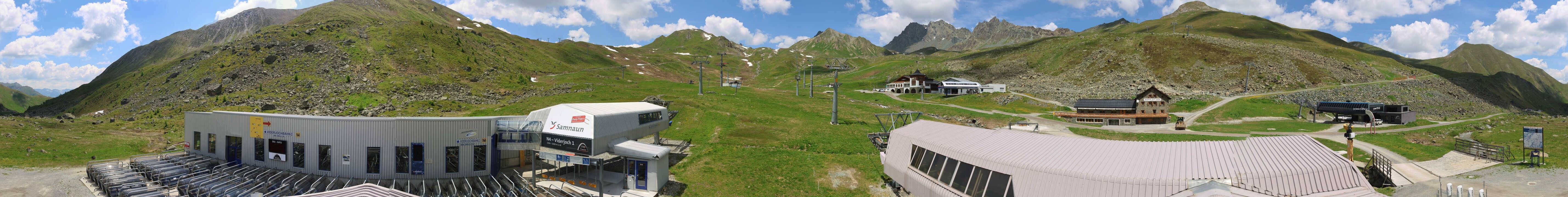 Archived image Webcam Samnaun: View from Alp Trida to Viderjoch