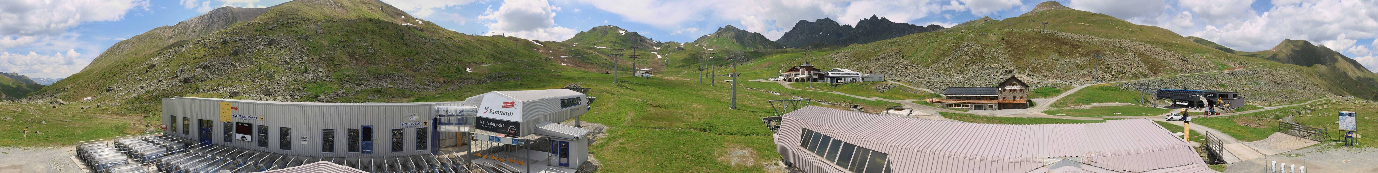 Archived image Webcam Samnaun: View from Alp Trida to Viderjoch