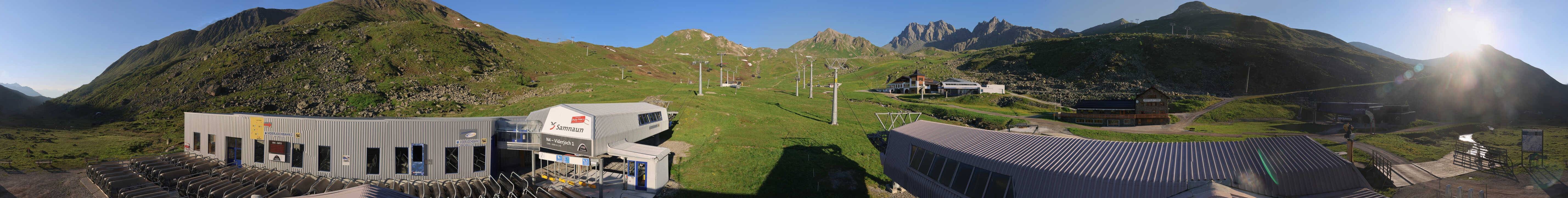 Archiv Foto Webcam Samnaun: Blick von der Alp Trida zum Viderjoch