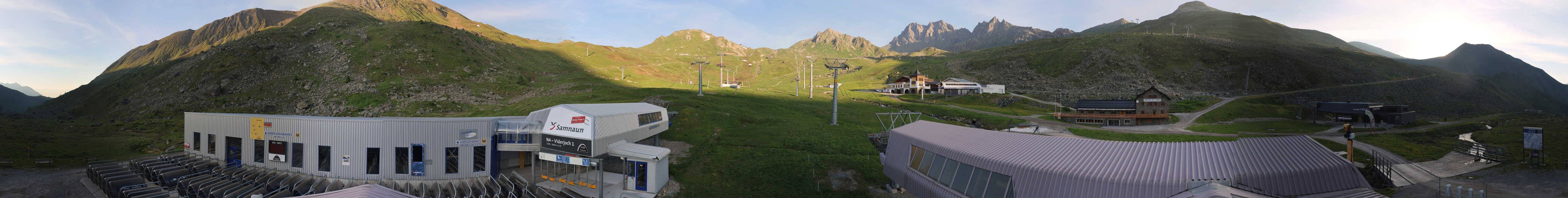 Archived image Webcam Samnaun: View from Alp Trida to Viderjoch