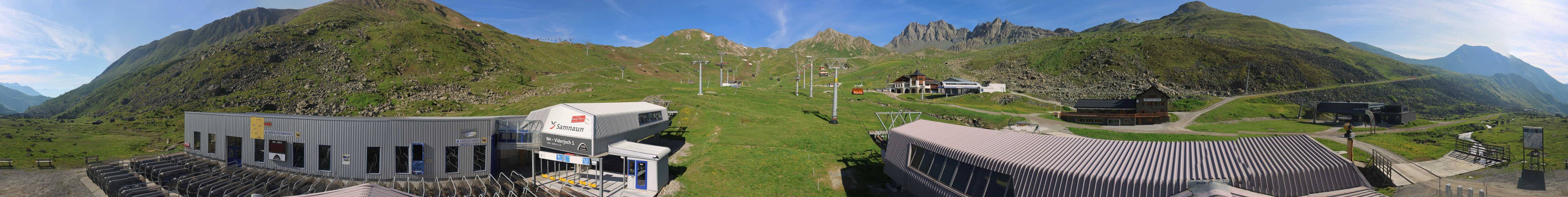 Archived image Webcam Samnaun: View from Alp Trida to Viderjoch