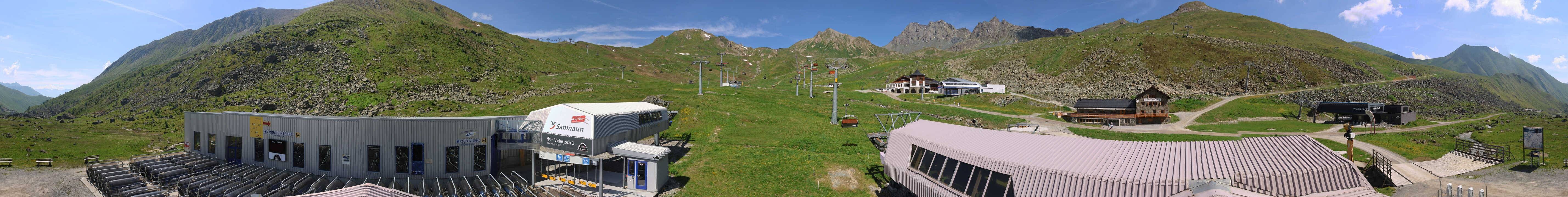 Archived image Webcam Samnaun: View from Alp Trida to Viderjoch