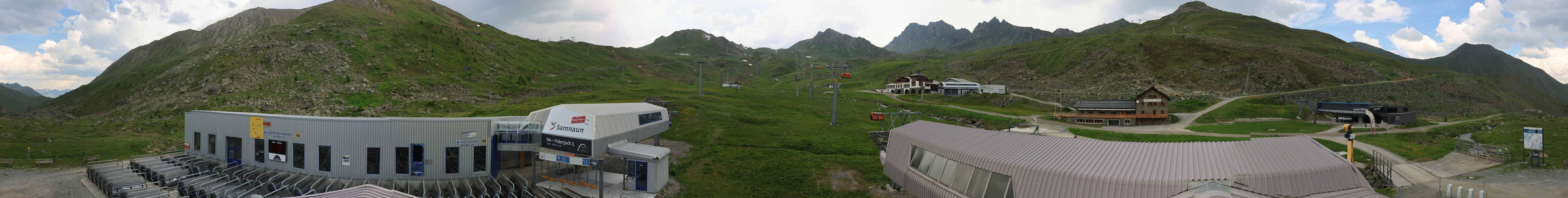 Archived image Webcam Samnaun: View from Alp Trida to Viderjoch