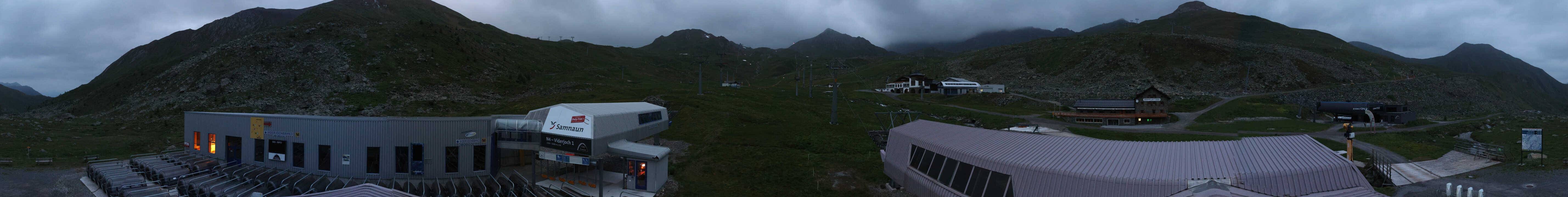 Archived image Webcam Samnaun: View from Alp Trida to Viderjoch