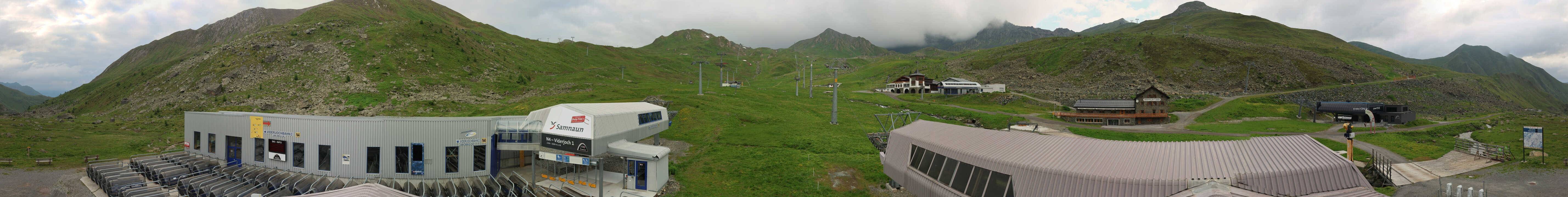 Archived image Webcam Samnaun: View from Alp Trida to Viderjoch