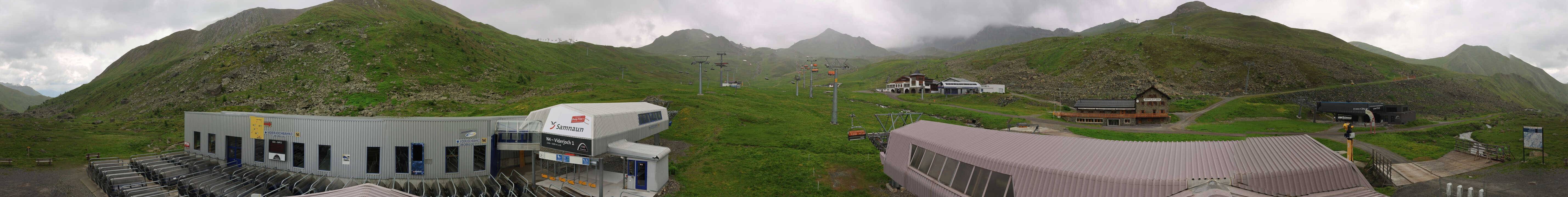 Archived image Webcam Samnaun: View from Alp Trida to Viderjoch