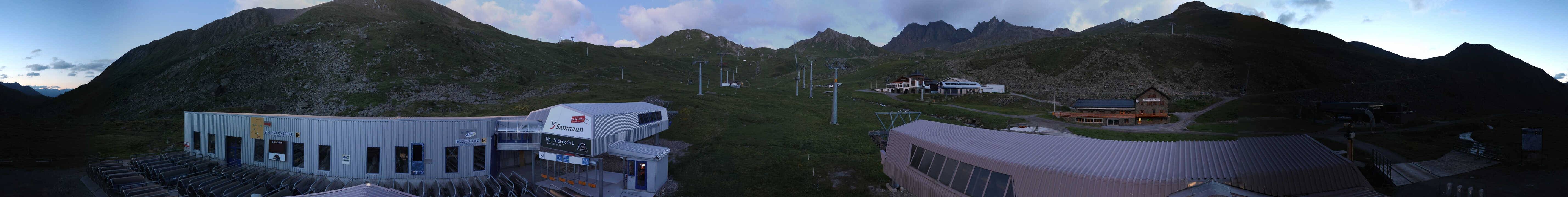 Archived image Webcam Samnaun: View from Alp Trida to Viderjoch