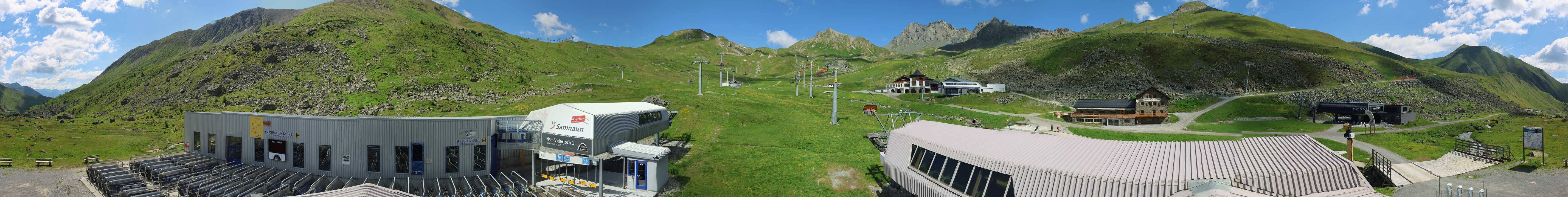 Archived image Webcam Samnaun: View from Alp Trida to Viderjoch