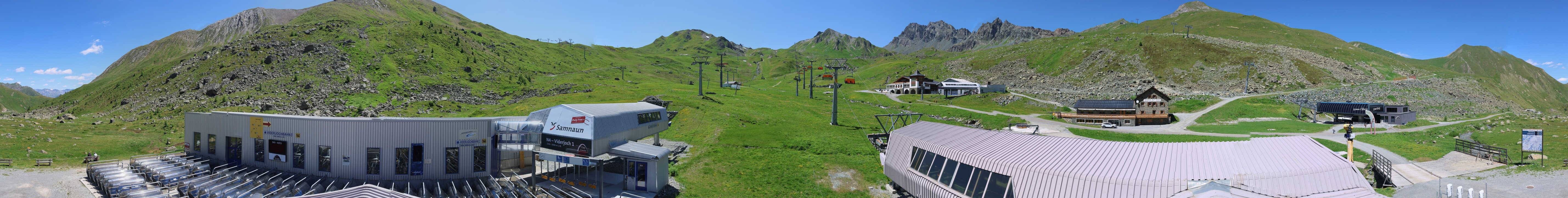 Archived image Webcam Samnaun: View from Alp Trida to Viderjoch