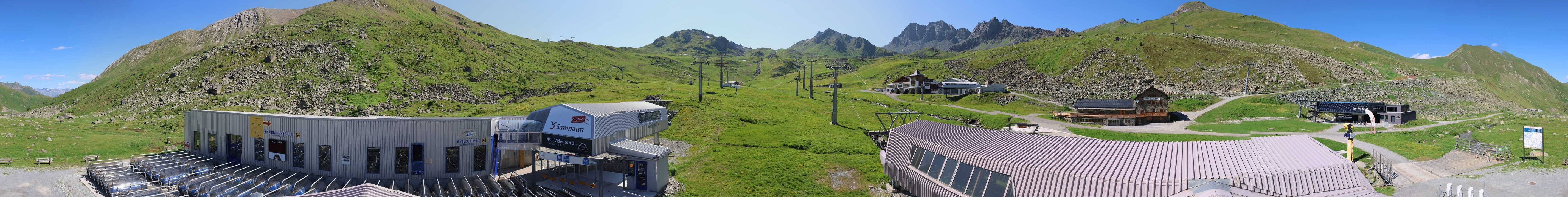 Archived image Webcam Samnaun: View from Alp Trida to Viderjoch