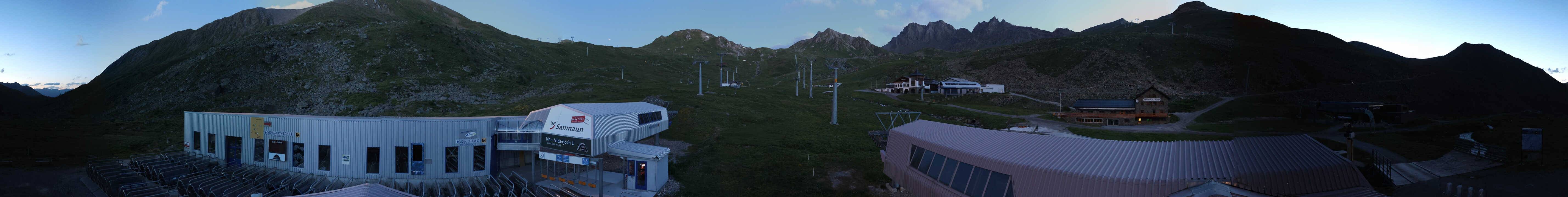 Archived image Webcam Samnaun: View from Alp Trida to Viderjoch