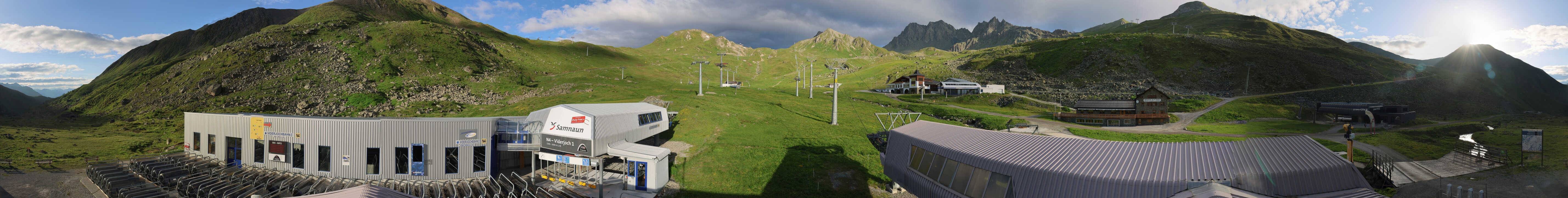 Archived image Webcam Samnaun: View from Alp Trida to Viderjoch