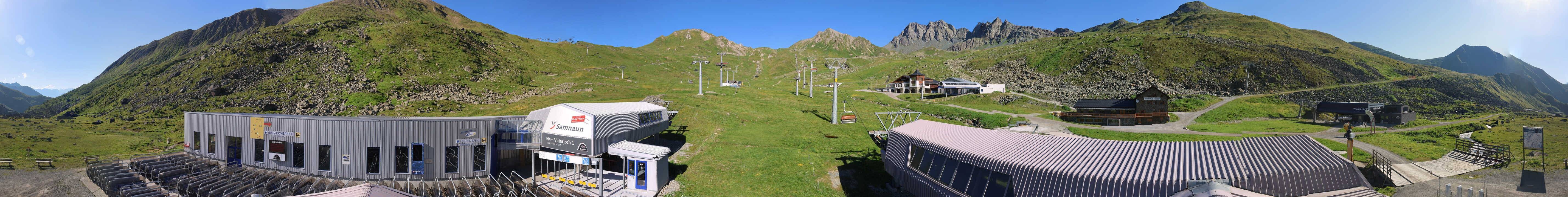 Archived image Webcam Samnaun: View from Alp Trida to Viderjoch