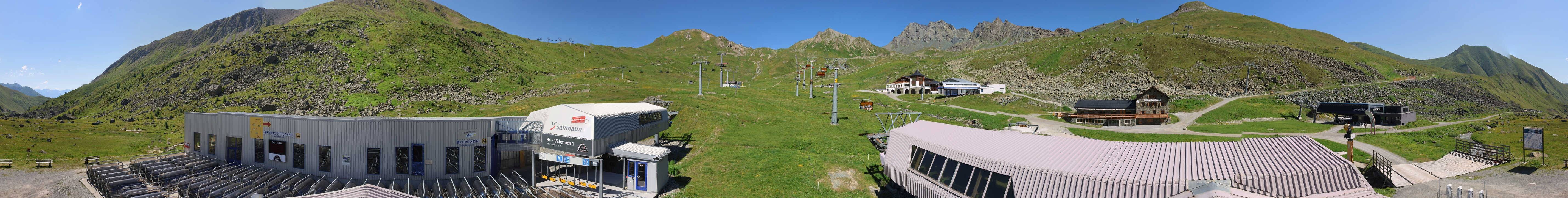 Archived image Webcam Samnaun: View from Alp Trida to Viderjoch