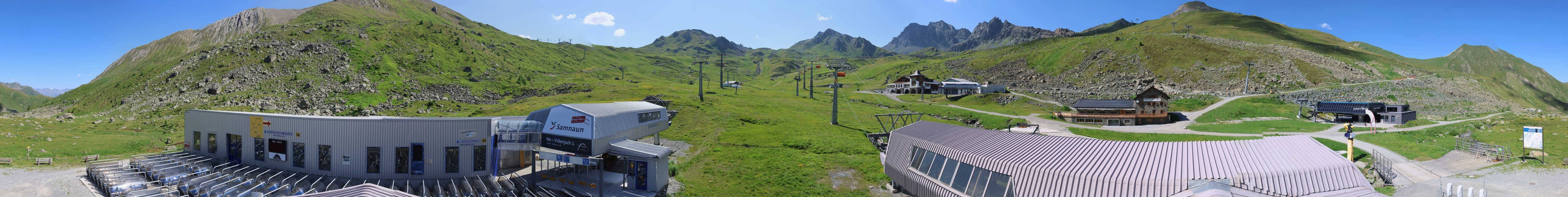 Archived image Webcam Samnaun: View from Alp Trida to Viderjoch