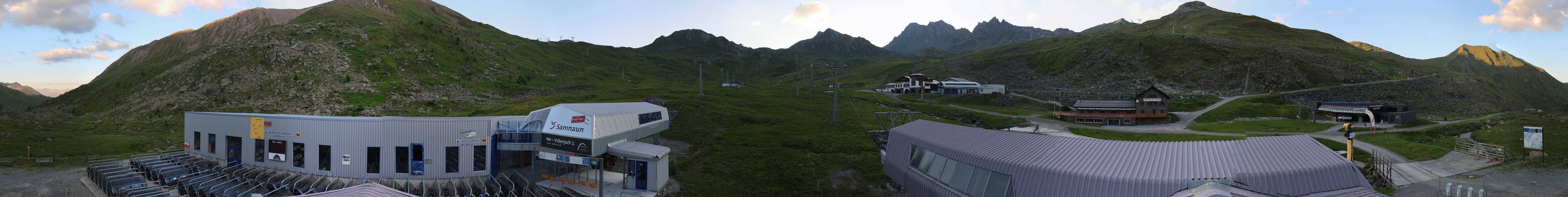 Archived image Webcam Samnaun: View from Alp Trida to Viderjoch