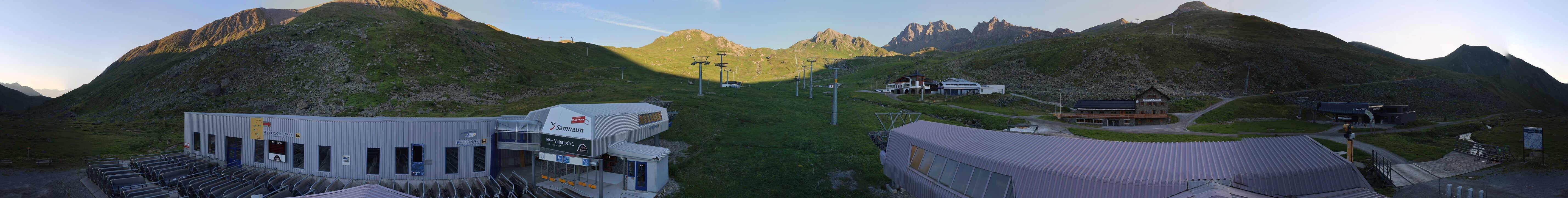 Archiv Foto Webcam Samnaun: Blick von der Alp Trida zum Viderjoch