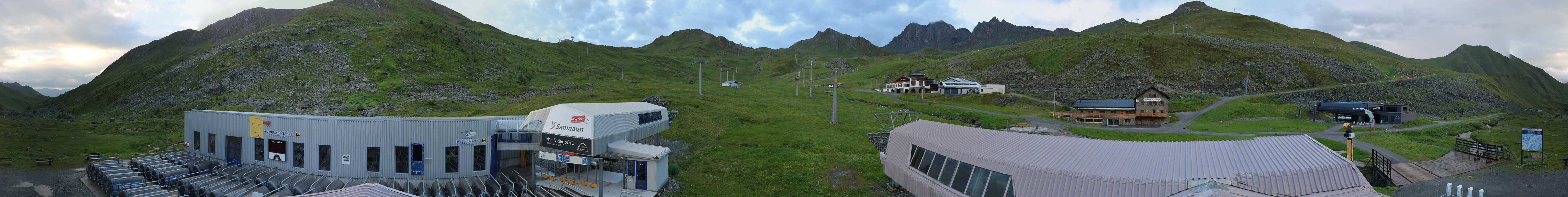 Archived image Webcam Samnaun: View from Alp Trida to Viderjoch