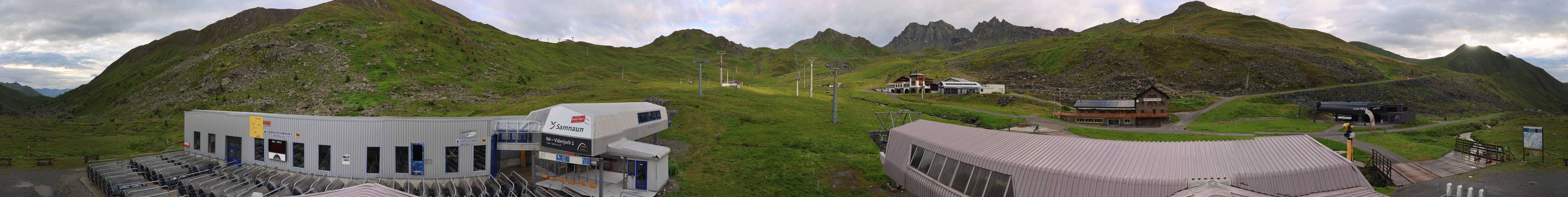 Archived image Webcam Samnaun: View from Alp Trida to Viderjoch