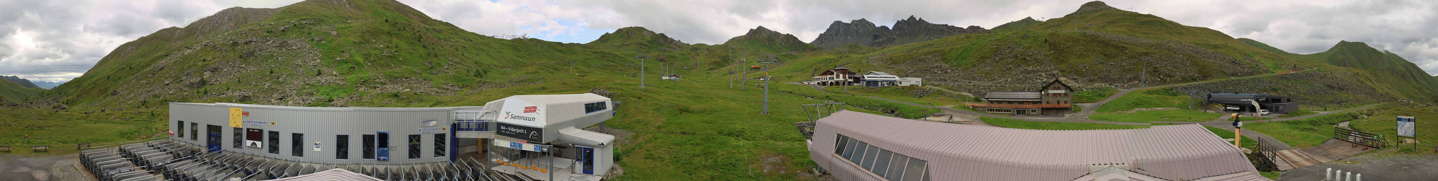 Archived image Webcam Samnaun: View from Alp Trida to Viderjoch